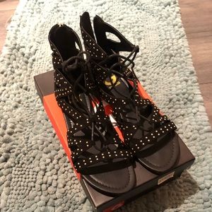 Guess - black and gold sandals